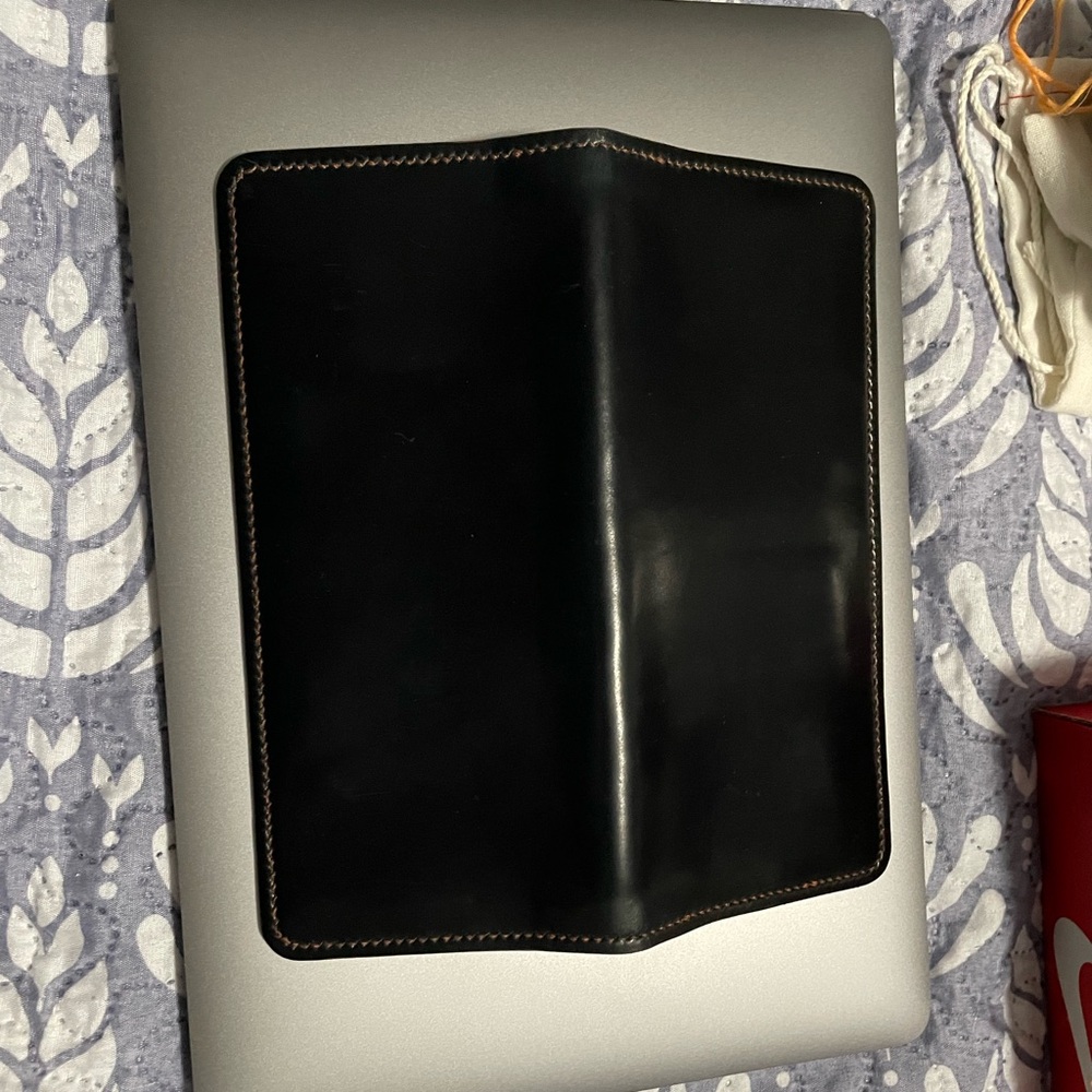 Navy Shell cordovan long wallet